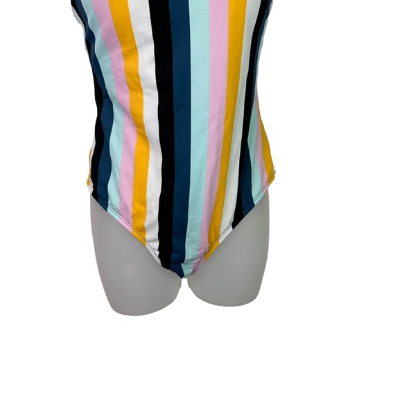 Kona Sol Bathing Suit One Piece Womens Swim Built In Bra Padded Striped Medium - Picture 4 of 10